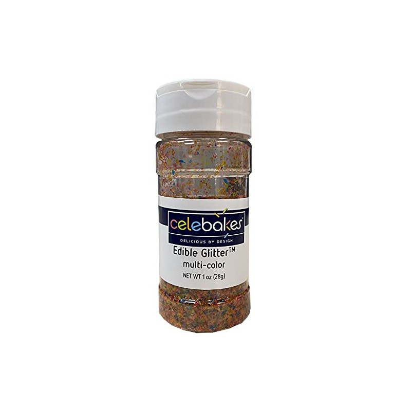 Celebakes by CK Products Rainbow Edible Glitter, 1 oz.