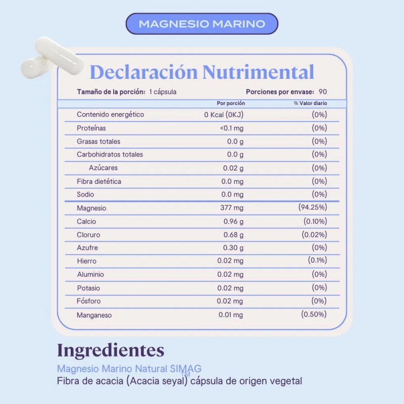 B-fit Magnesio Marino 90 Capsulas Simag 100 Natural Del Mar