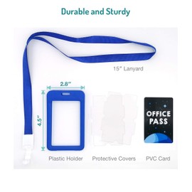 Fun-Plus Hall Pass Lanyards Unbreakable Plastic School Passes Set for Teachers and Classroom Supplies Including Hall Passes of Nurse, Restroom, Library, Office(6 Pack)