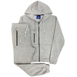 Royal Threads Canada Men's 2-Piece Fleece Jogger Set, Tech Hoodie with Matching Fleece Pants (US, Alpha, 4X-Large, Regular, Regular, Heather Grey)