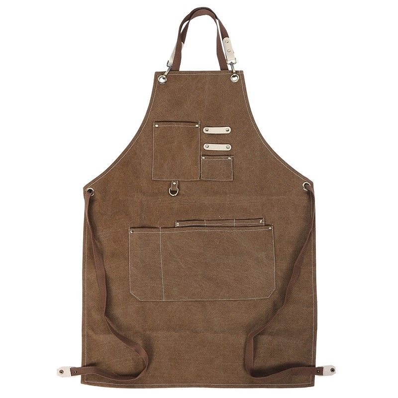 Adjustable Waterproof Apron with Pockets for Restaurant Kitchen Milk Tea