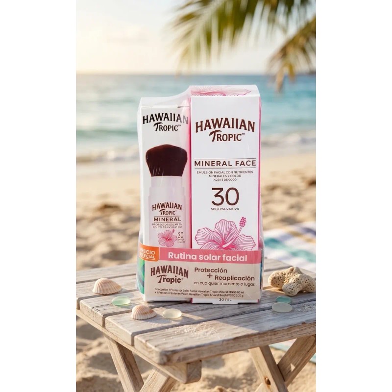 Hawaiian Tropic Pack Facial Mineral Brush + Mineral Face