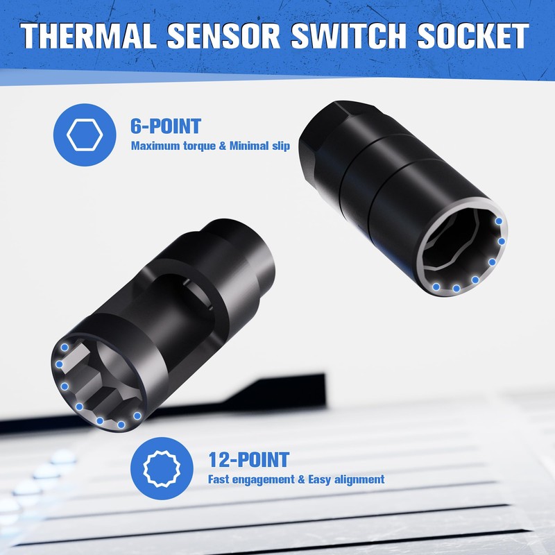 7PCS O2 Oxygen Sensor Socket, Automotive 3/8" & 1/2" Drive