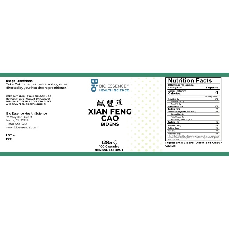 Bio Essence Health Science 1285C Xian Feng Cao, Bidens (Raw),