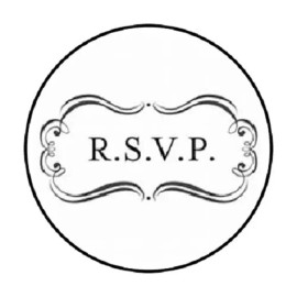 Homemade 48  R.S.V.P.  ENVELOPE SEALS LABELS STICKERS 1.2" ROUND