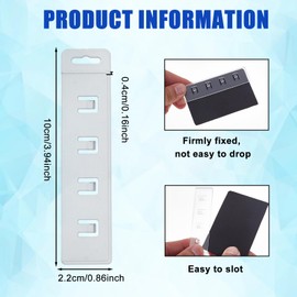 NICENEEDED 12 Pcs Half Card Badge Holders, Rigid Plastic Horizontal Swipe ID Badge Holders Sleeves, Frosted Card Pouches Protectors with Clamp Gripper for Swiping ID Credit Name Cards