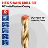 WORKPRO 9-Piece 1/4" Hex Shank Drill Bit Set, Titanium Plating