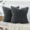 JOTOM Set of 2 Corduroy Soft Striped Cushion Covers 45x45