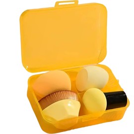 Make-up-Schwamm, latexfrei, Soft Cosmetic Beauty Blender für flüssige Grundierung, Sonnenschutz, Creme, Foundation und verschiedene Verwendungszwecke, Egg-Schwamm, Puder, Puffs, Pinsel, Ei (gelb)