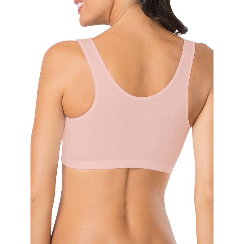 Fruit of the Loom Women's Built-Up Sports Bra, Blushing Rose/Black/White-3