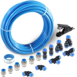 MSAEIQUN Pneumatic Tubing Blue PU Air Hose Pipe Tube Kit 1/4" OD 1/6" ID 12 Meter 39.4ft for Air Line or Fluid Transfer (1/4 x 12M) (1/4 x 12m, blue)