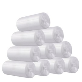 300 pcs Clear Strong Tiny Garbage Bags for Mini Desk Trash Can, 0.5 Gal Trash Bags Small, Bin Liners for Mini Desktop Bin, Food Waste Bags, Bathroom Office Car Trash Bags (Transparent)