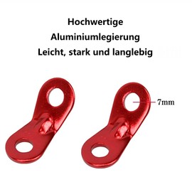 SHULLIN 20 Pieces Aluminium Alloy Tent Rope Tensioner Tent Cord Adjuster Lightweight Camping Rope Plate Rope Tensioner Tent Accessories for Tent Outdoor Hiking Camping Picnic Activities Outdoor (Red)