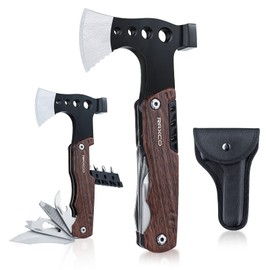 Raxco Survival Axe Multifunctional Tool Hand Hatchet 8-in-1 for Outdoor Camping and Men Gifts