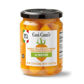 Così Com'è, Yellow Datterino Tomatoes unpeeled in water, 12.35 oz (350g), low-acid, No additives, no preservatives, Non-GMO, Product of Italy