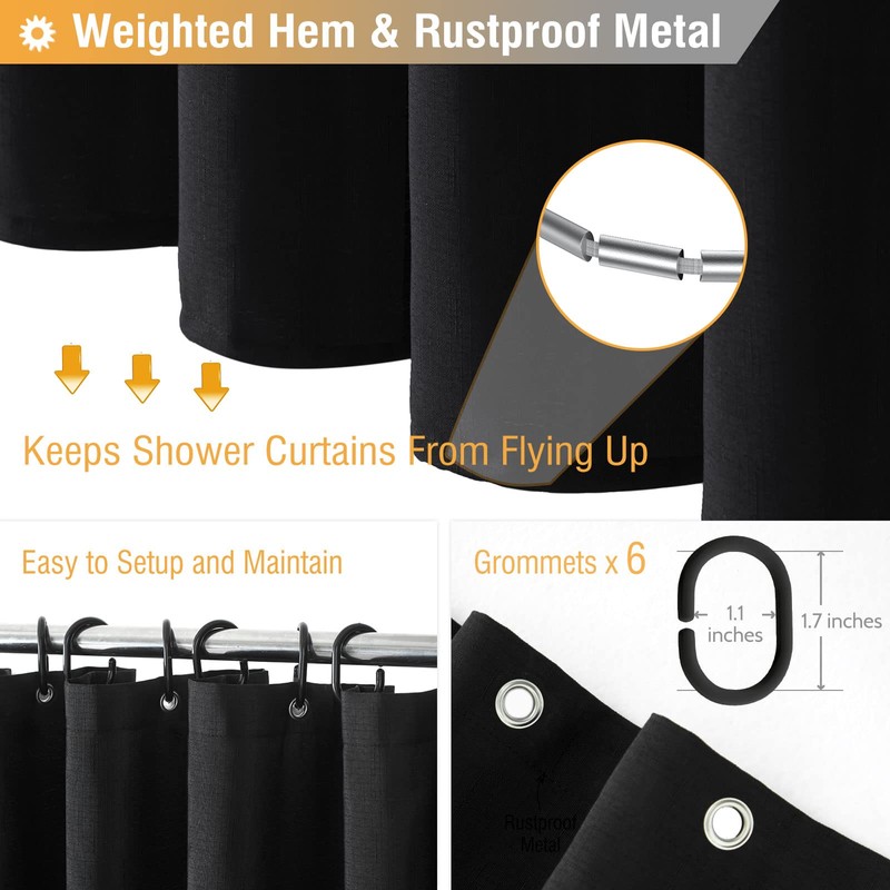 BTTN Stall Fabric Shower Curtain - 36x72 Inch Narrow Linen