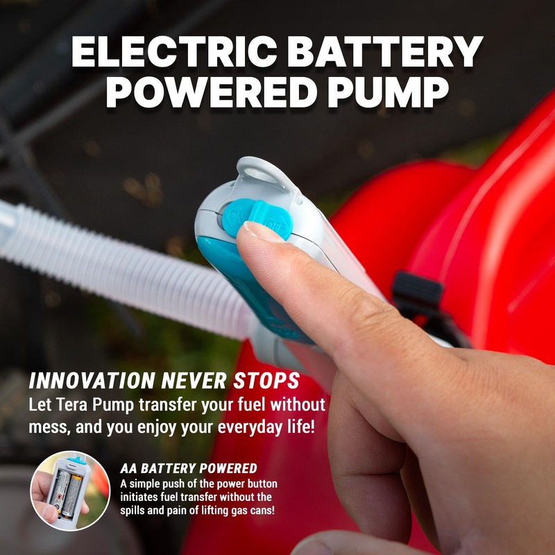 TERA PUMP Automatic Portable Battery Operated Water/Fuel Transfer Pump, Powerful
