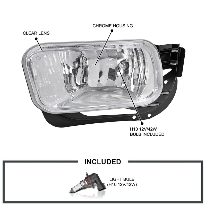 Spec-D Tuning Bumper Fog Lights Lamps Compatible with Dodge Ram