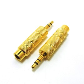 Stereo Conversion Plug 6.3mm to 3.5mm Stereo Mini Plug Standard Plug Conversion Adapter Gold Plated Set of 2 Core Wave CW-189STx2P