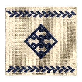 オリムパス製絲 こぎん刺製作キット コースター（紺）20