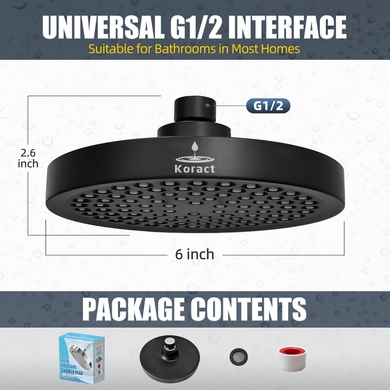 Koract Shower Head High Pressure Rain Premium Quality Luxury Design