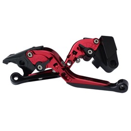 PCX (JF28/56) PCX150 (KF12/18) Zoomer X (JF52) Aluminum Shaving Billet Brake Lever Left and Right Set Reversible Angle Telescopic Adjustable Function Red