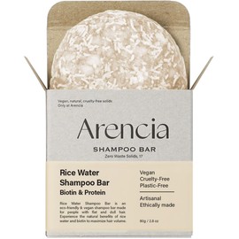 ARENCIA- Barra de champú de agua de arroz coreana para el crecimiento y fortalecimiento del cabello, fórmula totalmente natural con biotina y Pro