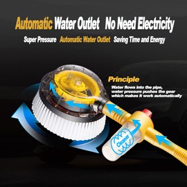 Car Pressure Washer Rotating Wash Brush with Soap Dispenser, Vehicle Care Washing Sponge Cleaning Tool