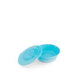 Twistshake Cuenco con Tapa Alimentación para Bebés de PP y Silicona, Bol sellado, Tazón para Bebé Plato, Vajilla, Sin BPA, 6+ Meses, Azul pastel