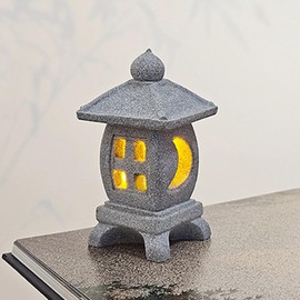 Daisylily Japanese Pagoda LED Lamp Statue Figurine, LED Lantern Pagoda Statue Figurines for Home Table Decor - Style B