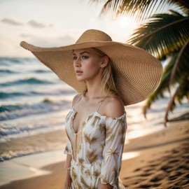 Oversized Beach Hat, Large Wide Brim Packable Floppy Sun Straw Hats for Women Foldable,Handmade Summer Vacation Big Hat,Khaki