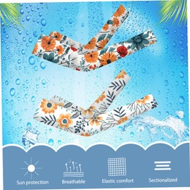 Gardening Sleeves 2 Pairs Sun Protection Garden Sleeves 2 Styles Floral Cooling Arm Sleeves with Thumb Hole Breathable ＆ Thorn Proof Sun Sleeves for Garden Sports Garden Sleeves Cooling Arm Sleeves