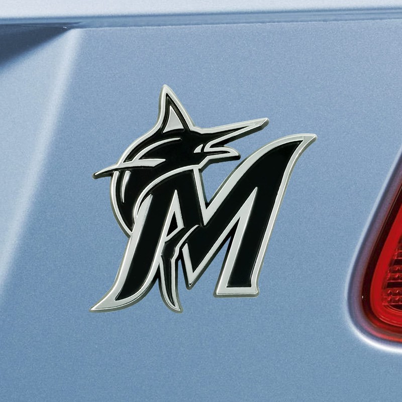 FANMATS 26629 Miami Marlins 3D Chrome Metal Auto Emblem