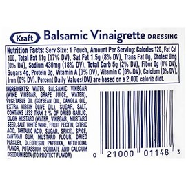 Kraft Balsamic Vinaigrette Salad Dressing Single Serve Packet (1.5 oz Packets, Pack of 60)