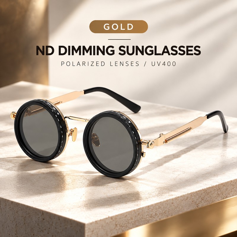 Adjustable Round Polarized Sunglasses for Driving and Outdoor Use –