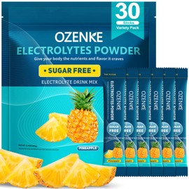 OZENKE OZENKE Electrolytes Powder Packets, Hydration Packets Sugar Free, Electrolyte Drink Mix Portable Electrolyte Packets for Rapid Hydration, Pineapple Flavor, 30 Sticks