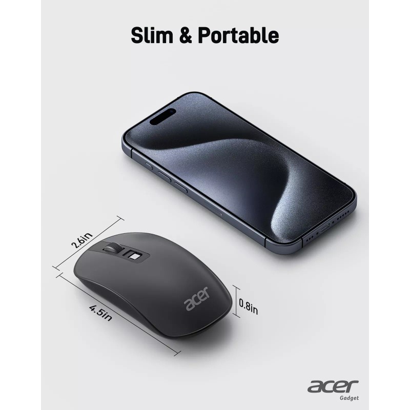 acer Computer Mouse Wireless, 2.4G Slim USB Wireless Mice with