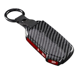 ontto Car Key Case Cover Fits Kia Sportage R GT Stinger GT Sorento Ceed CD Cerato Forte 2018-2021 ABS Protective Key Case Key Case Key Box 3 Button Carbon Fibre Red