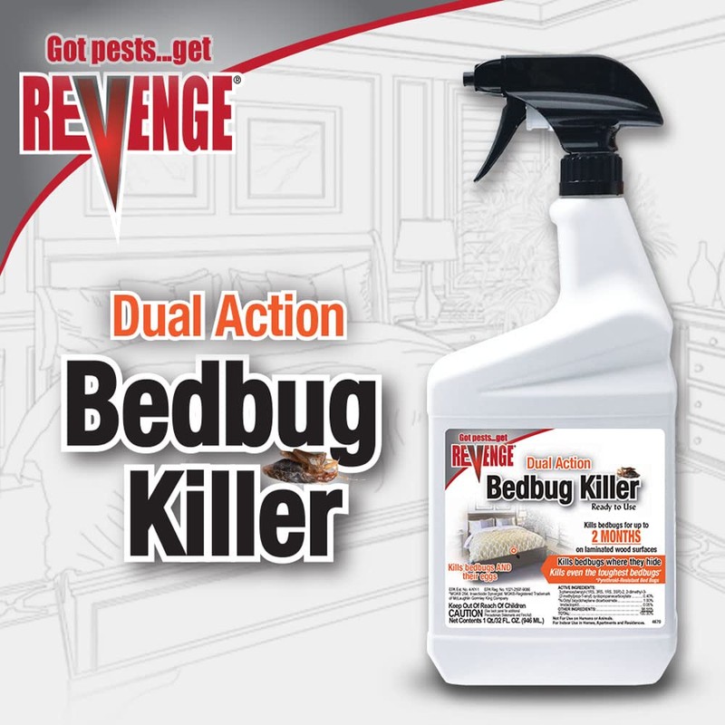 Bonide Revenge Dual Action Bed Bug Killer, 32 oz Ready-to-Use