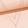 TseenYi Silver Multilayer Necklace Sparkling Cubic Zirconia Pendant Necklace Crystal