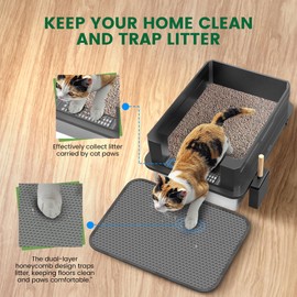 2-Pack XXXL Stainless Steel Cat Litter Box – Extra Large 28" L x 20" W with High Sides & Lid, Non-Stick, No Odor, Leak-Proof Metal Boxes for Large & Multiple Cats, Easy to Clean