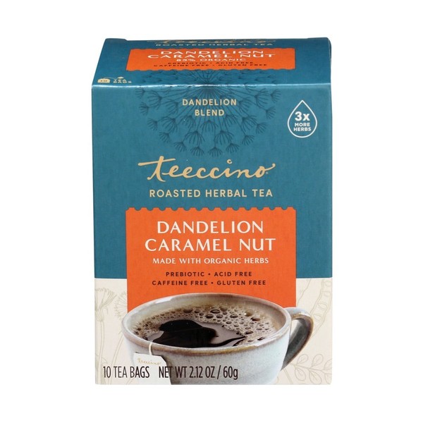 Teeccino Herbal Dandelion Caramel Nut, 25 Tea Bags