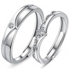 Anillo Pareja Ajustable, Anillo Ajustable de Plata de Ley 925