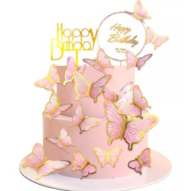 TO 100pzs Adornos De Mariposa 3d Para Decoración De Pasteles