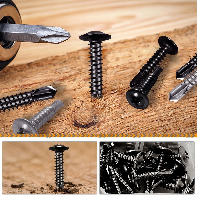 120pcs M4.2 Self Tapping Flat Head Screws 410 Stainless Steel