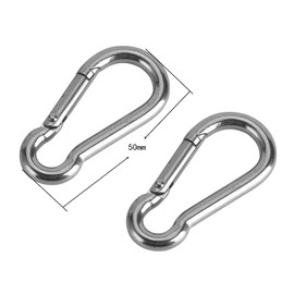 Stainless Steel Wall Hook with Oblong Eye Plates, Wall Mount for Heavy Loads, U-Shaped Metal Hooks, 304 Stainless Steel Carabiner Fireman Spring Hook (16 Pieces)