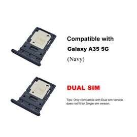 2 PCS for Galaxy A35 5G Dual SIM Card Tray Replacement, Dual SIM Card Slot Holder Compatible with Galaxy A35 5G (Navy)