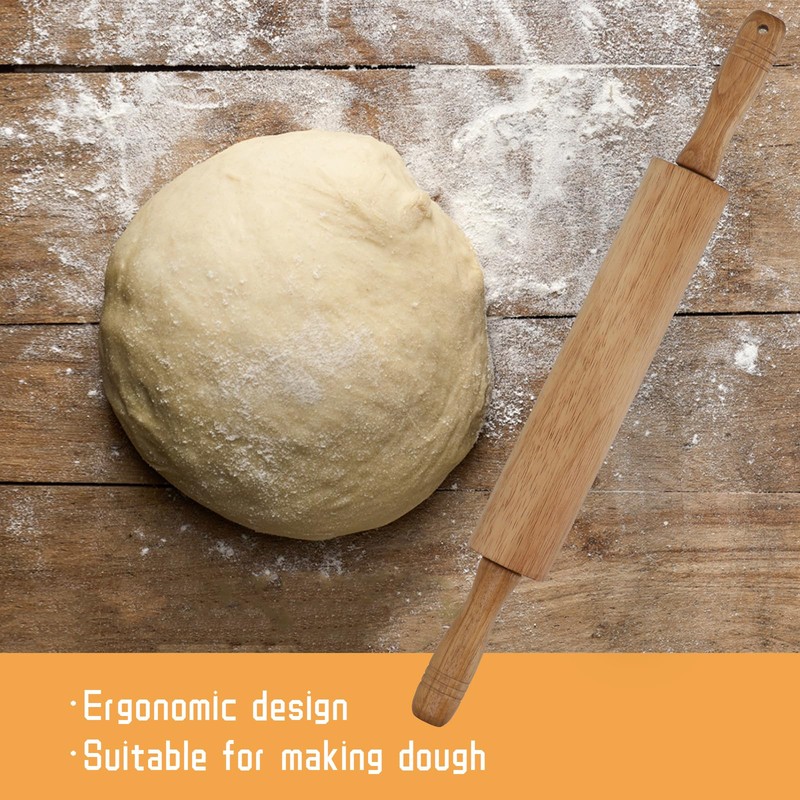 GreatChef Wood Rolling Pin for Baking & Dough, Non-stick Roller