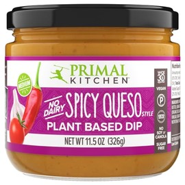 Primal Kitchen No Dairy Spicy Queso Style Plant Based Dip 11.5 oz