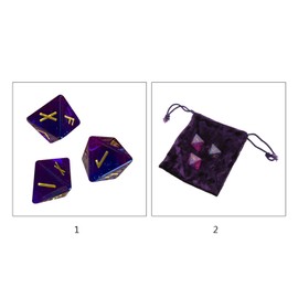 MEELYHOME 3 Pcs 8-Sided Rune Dice Resin Assorted Polyhedral Dice Set Divination Game, 2.2cm